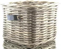 VAN DER LEEDEN Rattan Übertopf Grau quadratisch mit Folienauskleidung 65 x 65 cm
