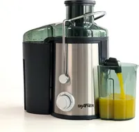 Grafner Express Entsafter für Obst und Gemüse, 400 Watt, 3 Geschwindigkeitsstufen, großer Einfüllschacht 65mm, 450ml Auffangbehälter, vitaminreiche Säfte, Edelstahl elektrische Saftpresse Juicer