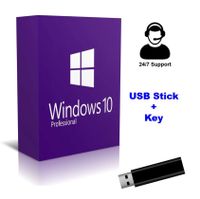 Windows 10 Pro USB Stick +.Aktivierungsschlüssel 32/64 Bit.