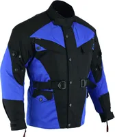 German Wear Herren Motorradjacke aus Textil mit 4CE-Protektoren & 8 Taschen Protektorenjacke, Größe:48/S, Farbe:Blau