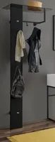 Garderobenpaneel Kasan in schwarz Metall Garderobe für Flur und Diele 71 x 190 cm mit Ablage und Kleiderstange