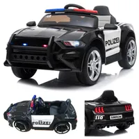 👮🏻 POLIZEI Kinderauto Polizeiauto mit Funkgerät Sirene und Martinshorn Kinderfahrzeug Kinder Elektroauto Gefedert mit Hilfsrollen