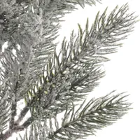 Tannenzweig mit Schnee 65cm PE Spritzguss künstlich grün / weiß