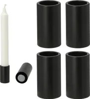 Novaliv 4x Kerzenständer magnetisch 2,8x7,5cm SCHWARZ Kerzenpick Wohnzimmerdekoration Kerzenhalter Stabkerzen Magnet Tafelkerzen weihnachtliche Tischdekoration Adventskranz candle holder
