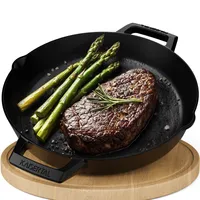 KAISERTAL Gusseisen Bratpfanne emailliert - Antihafteffekt - 2,7L - Perfekt für alle Herdarten - Grillpfanne Induktionspfanne - Inkl. Rezeptbuch