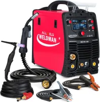 MIGTEC 200 LCD - 200A Synergetisch 3 in 1 Schweißgerät MIG MAG mit Induktivität und WIG-Schweißbrenner