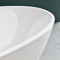 Mai & Mai Freistehende Badewanne Weiß 150x79x56 cm Oval Acryl-Standbadewanne inkl. Pop Up Ablaufgarnitur Vicenza599
