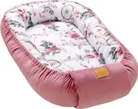 JUKKI® Baby Nestchen 100x55cm bis zu 9 Monaten SAMT [Summer Dream & Pink] Babybett Reisebett Kokon Babynest Kuschelnest Nest