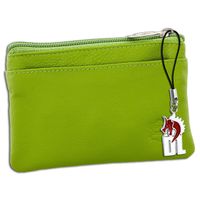 Schlüsseltasche schwarz grün DrachenLeder Geldbörse Etui Mini Leder OPS905G