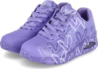 Skechers Damen Low Sneaker UNO SPREAD THE LOVE Lila Synthetik Größe: 40