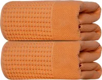 Ručník, vaflový ručník, 100% bavlna, moderní vaflový ručník 50x100cm světle oranžový