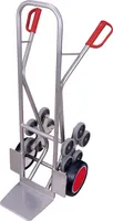 VARIOfit Aluminium Treppenkarre 200kg Tragkraft gerade Streben mit 2 fünfarmigen Radsternen Vollgummibereifung