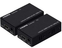 HDMI zu LAN Extender RJ45 Dual CHIP CAT 5e/6 Kabel oder Netzwerk (IP/LAN) - 1080p - 60m - Zusätzliche Empfänger Möglich - HDMI Extender Über Vorhandenes Netzwerk - Plug & Play