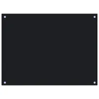 vidaXL Küchenrückwand Schwarz 80x60 cm Hartglas