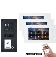 Video Türsprechanlage mit Smartphone App für 1 Familienhaus mit Bewegungsmelder, 3x Monitore, Balter ERA WLAN