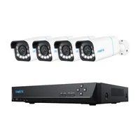 Sada vonkajších bezpečnostných kamier Reolink 4K, 8CH video dohľad so 4x 8MP PoE IP kamerou a 2TB HDD NVR na nepretržité nahrávanie, detekciu osôb a vozidiel, farebné nočné videnie, IP66, RLK8-811B4-A