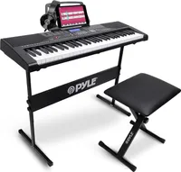 Pyle 61 Tasten Digitale Elektronische Klaviertastatur mit Bluetooth, voreingestellte wählbare Töne, digitales LCD, tragbares musikalisches