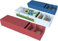 TimeTEX Set Karteikasten für A8, planliegend, farbig, 5 Stück, rot