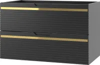 Megstyl VESPER-01 Waschbeckenunterschrank 80cm Schwarz Matt