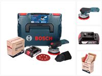 Bosch GEX 18V-125 Professional Akku Exzenterschleifer 18 V 125 mm Brushless + 1x Akku 2,0 Ah + 1x Toolbrothers TURTLE Schleifset + L-BOXX - ohne Ladegerät