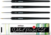 int!rend Pinsel fein 4er Set - Pinselset mit 4 feinen Haarpinseln - Aquarell Pinselset - geeignet für u.a. Acryl und Öl Farben - Pinsel für Modellbau Malen nach Zahlen