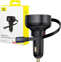 Baseus Enjoyment Pro Autoladegerät, USB-C, mit Lightning-Kabel, 60 W, schwarz