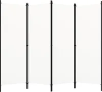4-tlg. Raumteiler Weiß 200x180 cm