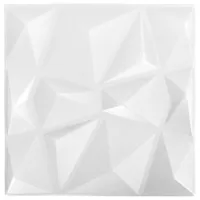 vidaXL 3D-Wandpaneele 48 Stk. 50x50 cm Diamantweiß 12 m²