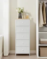 SONGMICS Komoda, skříňka s 5 látkovými zásuvkami, kovový rám