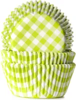 50 Muffinförmchen, grün weiß kariert