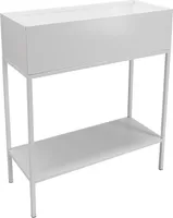VIVANNO Blumenkasten pulverbeschichtetes Stahlblech STYLE Kasten, Weiß matt - 60x25x78 cm