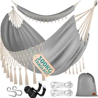 KESSER® Hängematte 320x150 cm belastbar bis 300 kg, wetterfeste & atmungsaktive Tuchhängematte mit Fransen für 1-2 Personen – Ideal für Camping, Garten & Outdoor, inkl. Beutel, Seile & Gurte