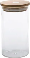 Zeller Present Bamboo Vorratsglas mit Bambusdeckel, 1000ml, Ø 10,5 x 17,5cm, klar/natur