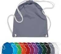 Baumwoll Turnbeutel 37x46 Sportbeutel Zuziehbeutel Gym Sack Schuhbeutel Rucksack, in Farbe: Grau