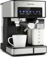 Klarstein, espresso kávovar s portafiltrom, napeňovač mlieka, 1350W, 1,8l, 20bar