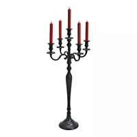 Kerzenhalter 5 armig aus Metall Schwarz 81 cm