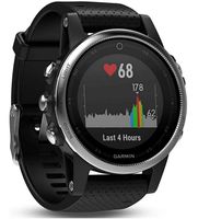 Garmin Fenix 5S GPS-Multisport-Smartwatch, Silikonarmband, Silber/Schwarz