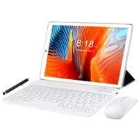 YOTOPT Tablets 10 Zoll mit Tastatur und Maus, Android 10.0, 4G Dual SIM, 64GB, 4GB RAM, WIFI/Bluetooth, GPS, Type-C/SD, Farbe: Gold