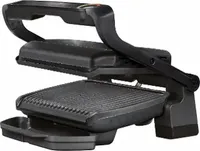 Tefal OptiGrill + GC7128, Schwarz, Edelstahl, Rechteckig, Aluminium, Thermoplast, Fertig, Temperatur