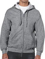 Gildan 18600 | Heavy Blend Full Zip Hooded Sweatshirt - Farbe: Graphite Heather - Größe: 3XL