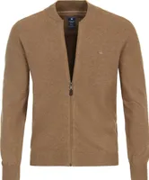 REDMOND Casual Herren Strickjacke Langarm College Regular-Fit Camel 6XL