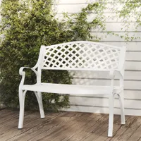 vidaXL Zahradní lavice 102 cm z litého hliníku, bílá