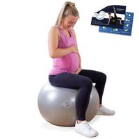 VITALWORXX Gymnastikball Ø 75 cm für Schwangere, extrem stabil, Yogaball, Pezziball mit Pumpe, mit Übungen für Schwangerschaft, Geburt, Gesundheit,