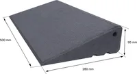 Rampe Pro 95 mm hoch aus Gummigranulat hochverdichtet Bordsteinrampe Türschwellenrampe LxBxH 500 x 280 x 95 mm rot