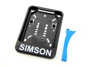 Wechselrahmen Kennzeichenhalter - 135 x 110mm - mit Simson Schriftzug für Moped Mofa