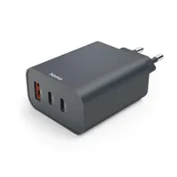 HAMA Schnellladegerät, 2x USB-C, USB-A, PD, 65W, Anthrazit (00211098)
