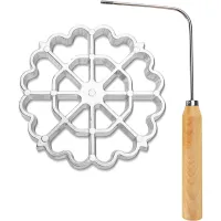 2er-Set Rosettenwaffel Form, Rosettenwaffel-Eisen Schmalzgebäck Rosetten Waffeleisen