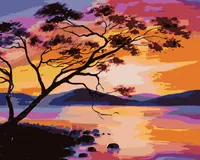Zuty - Malen nach Zahlen - SONNENUNTERGANG AUF DEM SEE, 40x50 cm, ohne Keilrahmen