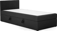 MEBLITO Boxspringbett Menorca Mini Basic Bett mit Bettkästen Matratze H3  Seite: Links  90x200 cm Schwarz (Lux 23)