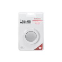 Bialetti 0109743 Gummidichtung & Filter für Aluminiumgeräte, 6 Tassen, weiß/silber, 4-teilig (1 Set)
